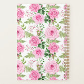 Gepersonaliseerde roze rozen planner (Achterkant)
