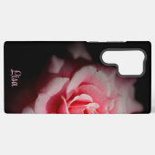 Gepersonaliseerde Roze Rozenbloem Samsung Hoesje Samsung Galaxy Hoesje (Achterkant horizontaal)