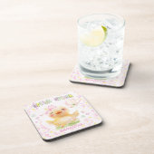 Gepersonaliseerde Roze Rubber Eend Bier Onderzetter (Rechterzijde)