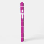 Gepersonaliseerde roze ruit met eigen naam iPhone hoesje (Linkerkant)