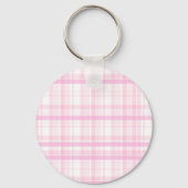 Gepersonaliseerde roze ruit sleutelhanger met naam (Achterkant)