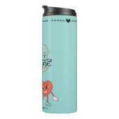 Gepersonaliseerde roze schattig hart Valentijnsda Thermosbeker (Geroteerd rechts)