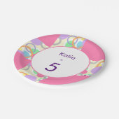 Gepersonaliseerde Roze Schattige Patroon Verjaarda Papieren Bordje (Gekanteld)