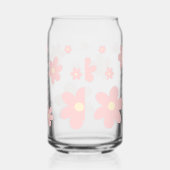 Gepersonaliseerde Roze Schattigee Daisy Drinkware  Blikvorm Glas (Rechts)