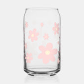 Gepersonaliseerde Roze Schattigee Daisy Drinkware  Blikvorm Glas (Links)