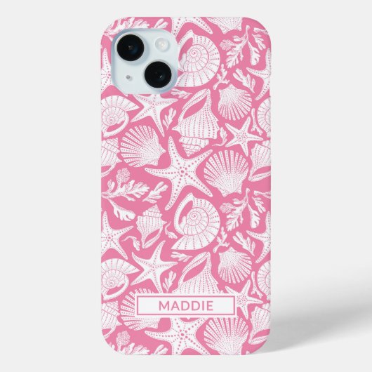 Gepersonaliseerde Roze Schelpen Case-Mate iPhone Case (Achterkant)