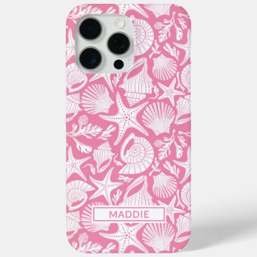 Gepersonaliseerde Roze Schelpen Case-Mate iPhone Case (Achterkant)