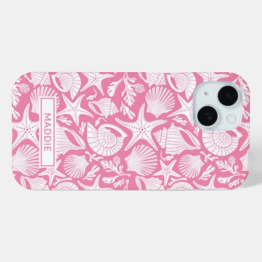 Gepersonaliseerde Roze Schelpen Case-Mate iPhone Case (Achterkant (horizontaal))
