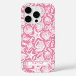 Gepersonaliseerde Roze Schelpen iPhone 16 Pro Hoesje