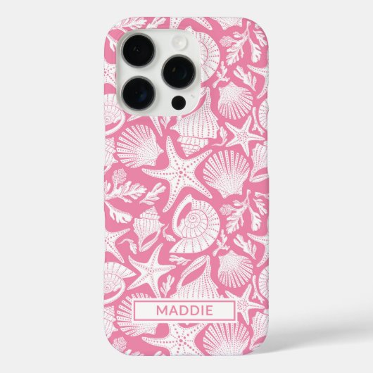 Gepersonaliseerde Roze Schelpen Case-Mate iPhone Case (Achterkant)
