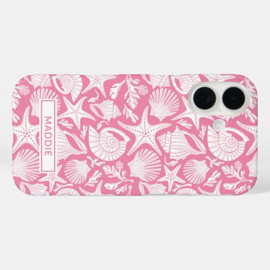 Gepersonaliseerde Roze Schelpen Case-Mate iPhone Case (Achterkant (horizontaal))