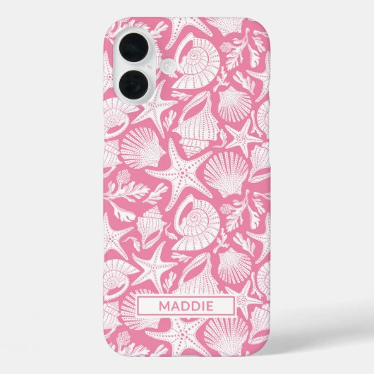 Gepersonaliseerde Roze Schelpen Case-Mate iPhone Case (Achterkant)