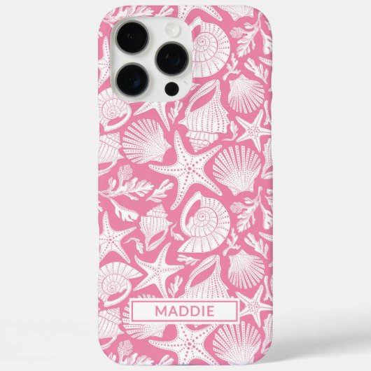 Gepersonaliseerde Roze Schelpen Case-Mate iPhone Case (Achterkant)