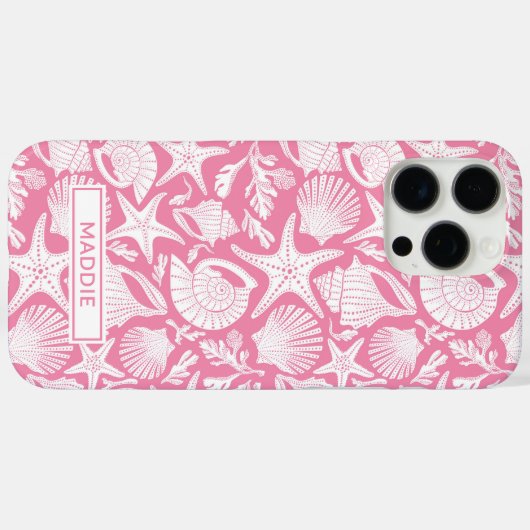 Gepersonaliseerde Roze Schelpen Case-Mate iPhone Case (Achterkant (horizontaal))