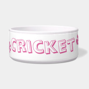 Gepersonaliseerde roze "schilderafdrukken" Pet Bow Voerbakje