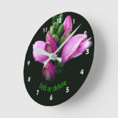 Gepersonaliseerde Roze Schildpadbloem  Ronde Klok (Hoek)