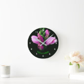 Gepersonaliseerde Roze Schildpadbloem  Ronde Klok (Huis)