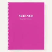 Gepersonaliseerde roze school Onderwerp spiraal Notitieboek (Voorkant)