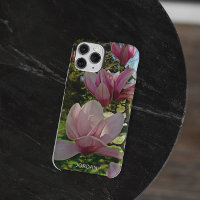Gepersonaliseerde roze schotel Magnolia Blossom