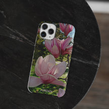 Gepersonaliseerde roze schotel Magnolia Blossom