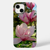 Gepersonaliseerde roze schotel Magnolia Blossom Case-Mate iPhone Case (Achterkant)