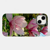 Gepersonaliseerde roze schotel Magnolia Blossom Case-Mate iPhone Case (Achterkant (horizontaal))