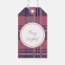 Gepersonaliseerde roze Schotse Lady Tartan Patroon Cadeaulabel