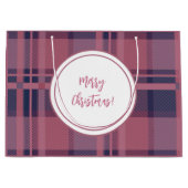 Gepersonaliseerde roze Schotse Lady Tartan Patroon Groot Cadeauzakje (Voorkant)