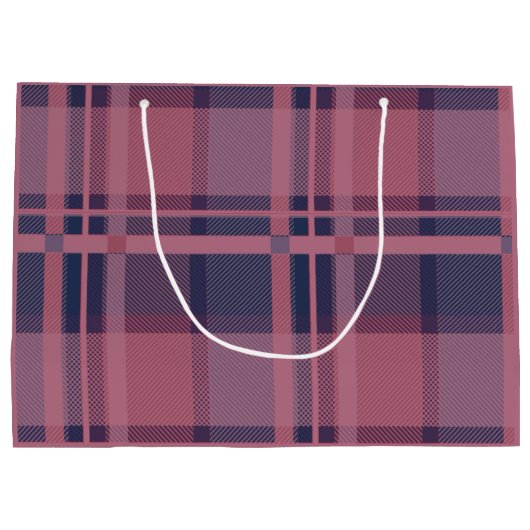 Gepersonaliseerde roze Schotse Lady Tartan Patroon Groot Cadeauzakje (Achterkant)