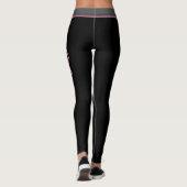 Gepersonaliseerde roze script yoga en fitness legg leggings (Achterkant)