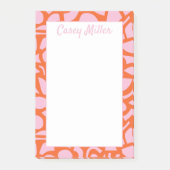 Gepersonaliseerde roze & Sinaasappel, Preppy Post-it® Notes (Voorkant)