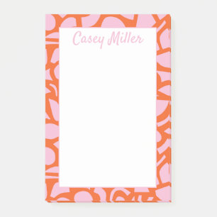 Gepersonaliseerde roze & Sinaasappel, Preppy Post-it® Notes