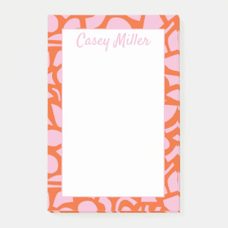 Gepersonaliseerde roze & Sinaasappel, Preppy Post-it® Notes