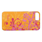 Gepersonaliseerde roze Sinaasappels bloem Case-Mate iPhone Case (Achterkant (Horizontaal))
