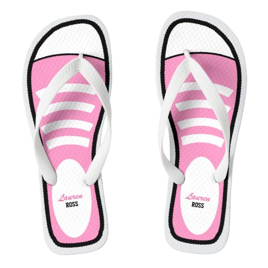 Gepersonaliseerde roze sneakers teenslippers (Voetbed)