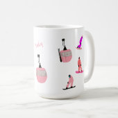 Gepersonaliseerde roze snowboard snowboarden koffiemok (Voorkant rechts)