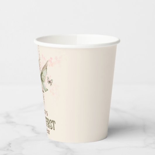 Gepersonaliseerde Roze Sprookje Eerste 1e Verjaard Papieren Bekers (Links)