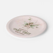 Gepersonaliseerde Roze Sprookje Eerste 1e Verjaard Papieren Bordje (Gekanteld)