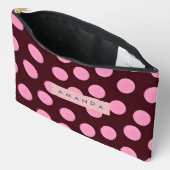 Gepersonaliseerde Roze Stippen op Chocolade Etui (Open)