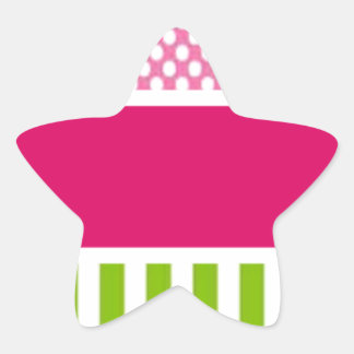 Gepersonaliseerde roze stippen ster sticker