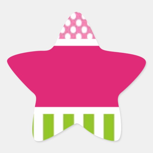 Gepersonaliseerde roze stippen ster sticker (Voorkant)