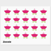Gepersonaliseerde roze stippen ster sticker (Vel)