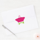 Gepersonaliseerde roze stippen ster sticker (Envelop)