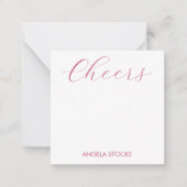 Gepersonaliseerde roze streep notitiekaartje (Voorkant)