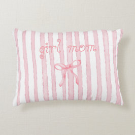 Gepersonaliseerde Roze Strepen Coquette Aangepaste Accent Kussen
