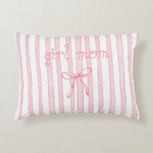 Gepersonaliseerde Roze Strepen Coquette Aangepaste Accent Kussen