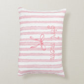 Gepersonaliseerde Roze Strepen Coquette Aangepaste Accent Kussen (Achterkant (Verticaal))