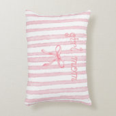 Gepersonaliseerde Roze Strepen Coquette Aangepaste Accent Kussen (Voorkant(Verticaal))