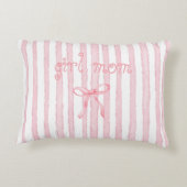 Gepersonaliseerde Roze Strepen Coquette Aangepaste Accent Kussen (Achterkant)