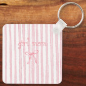 Gepersonaliseerde Roze Strepen Coquette Aangepaste Sleutelhanger (Achterkant)